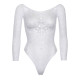 Эротическое боди-бодистокинг Leg Avenue Snap crotch thong back teddy White M/L