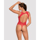 Ажурный бодистокинг с эффектом шнуровки Obsessive B120 teddy красный S/M/L