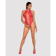 Ажурный бодистокинг с эффектом шнуровки Obsessive B120 teddy красный S/M/L