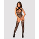 Ажурний бодістокінг з отворами Obsessive Bodystocking G327 black S/M/L
