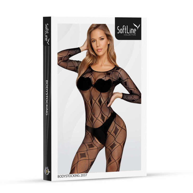 Бодистокинг SoftLine Bodystocking 2037 One Size Black