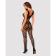 Сітчастий бодістокінг з вирізами та малюнком Obsessive Bodystocking G328 чорний S/M/L