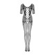 Сітчастий бодістокінг з квітковим малюнком Obsessive Bodystocking F238 чорний S/M/L