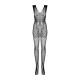 Бодістокінг Obsessive Bodystocking F234 абстрактний малюнок, глибоке декольте black S/M/L