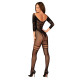 Сітчастий бодістокінг з імітацією підв’язок Obsessive Bodystocking G329 чорний S/M/L