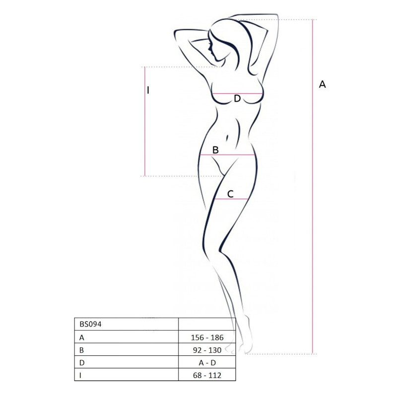Бодистокинг с имитацией корсетной шнуровки Passion BS094 One Size, red, цветочный узор, с доступом
