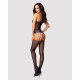 Бодістокінг Obsessive Bodystocking F235 тонкі підв’язки, ніжний декор, сіточка black S/M/L