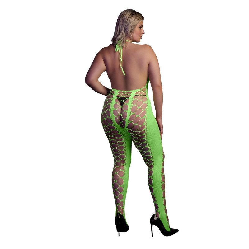Бодистокинг Ouch! Bodystocking With Halterneck Green XL/4XL