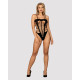 Бодістокінг із поперечними вирізами Obsessive B122 teddy чорний S/M/L