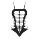 Бодістокінг із поперечними вирізами Obsessive B122 teddy чорний S/M/L