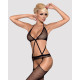 Сітчастий бодістокінг з імітацією топа, пояса та панчохи Obsessive Bodystocking N108 чорний S/M/L