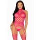 Кружевный бодистокинг с открытым доступом Leg Avenue High neck lace bodystocking One size