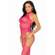 Кружевный бодистокинг с открытым доступом Leg Avenue High neck lace bodystocking One size