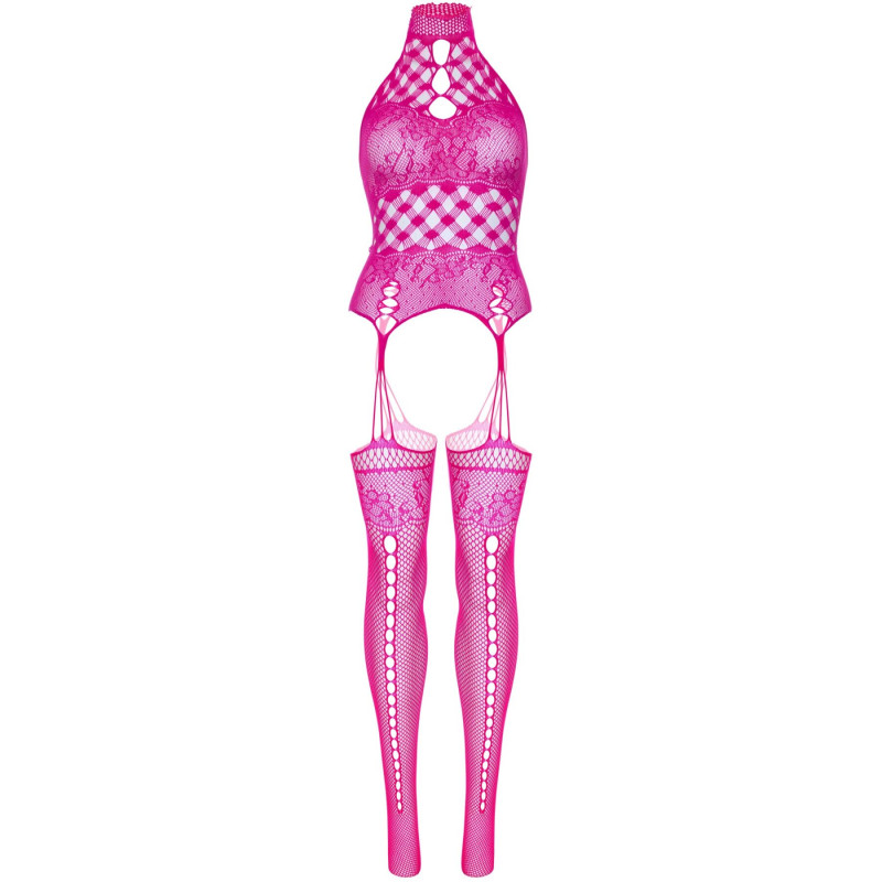 Кружевный бодистокинг с открытым доступом Leg Avenue High neck lace bodystocking One size