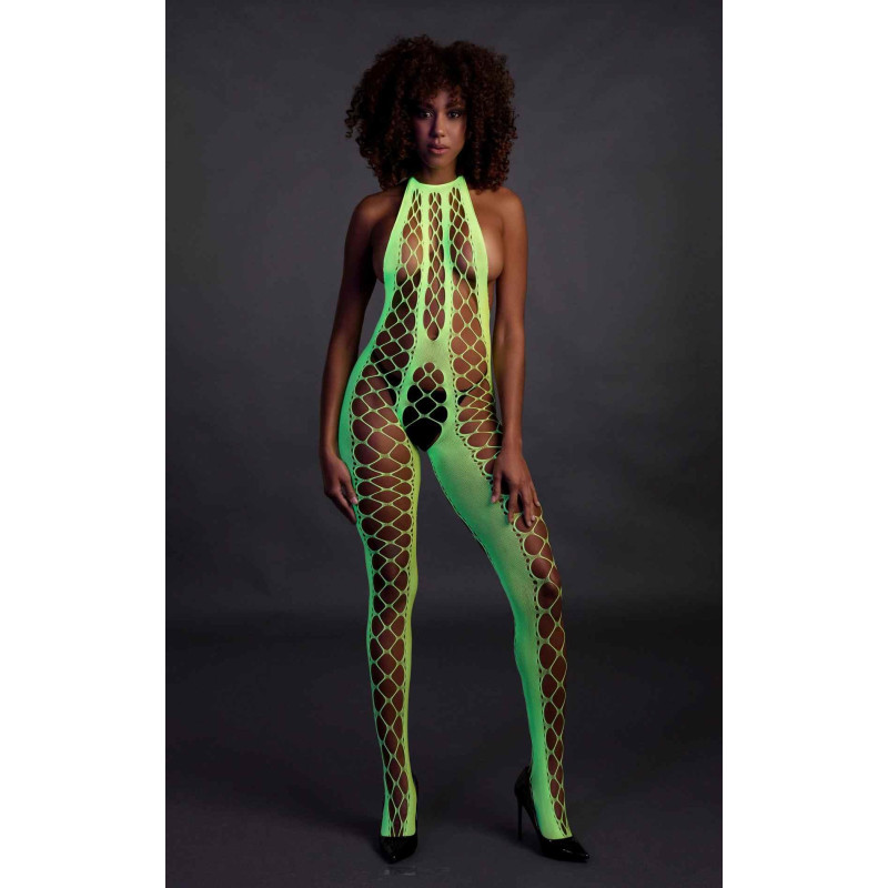 Бодистокинг Ouch! Bodystocking With Halterneck Green XS/XL
