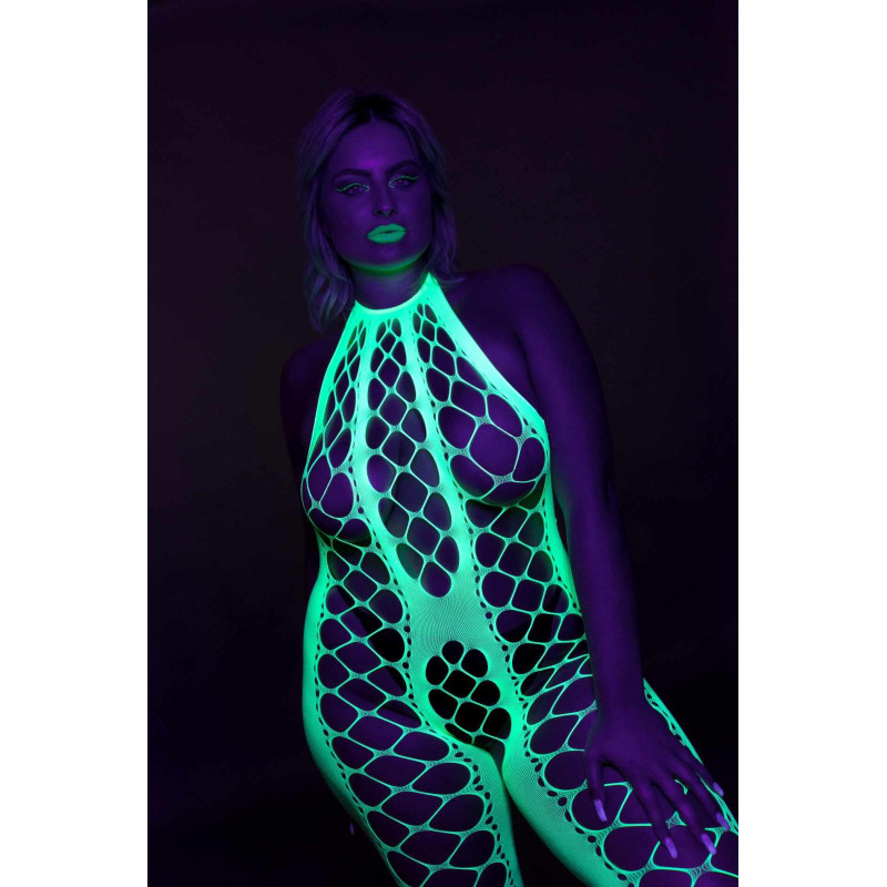Бодистокинг Ouch! Bodystocking With Halterneck Green XS/XL