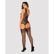 Бодистокинг Obsessive Bodystocking G323 рисунок пчелы и бабочки black S/M/L