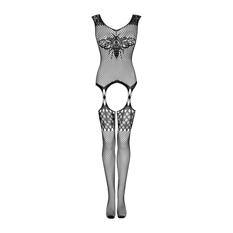Бодистокинг Obsessive Bodystocking G323 рисунок пчелы и бабочки black S/M/L