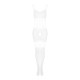 Сітчастий бодістокінг з імітацією топа та шортів Obsessive Bodystocking G330 білий XL/XXL