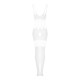 Сітчастий бодістокінг з імітацією топа та шортів Obsessive Bodystocking G330 білий XL/XXL