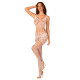 Сітчастий бодістокінг з імітацією топа та шортів Obsessive Bodystocking G330 білий XL/XXL