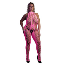 Бодистокинг Ouch! Bodystocking With Halterneck Pink XL/4XL