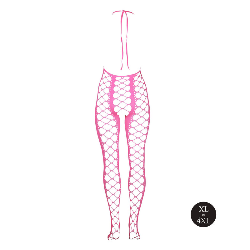 Бодистокинг Ouch! Bodystocking With Halterneck Pink XL/4XL