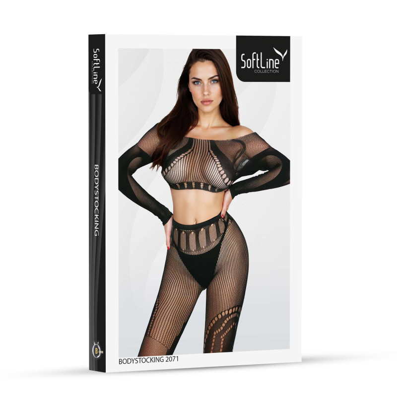 Бодістокінг SoftLine Bodystocking 2071 One Size Black