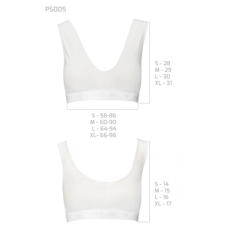 Спортивний топ з еластичної бавовни Passion PS005 TOP L, white