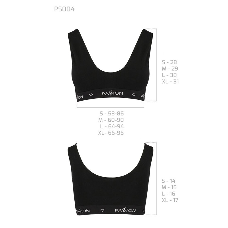 Спортивний топ з широкою резинкою Passion PS004 TOP XL, black