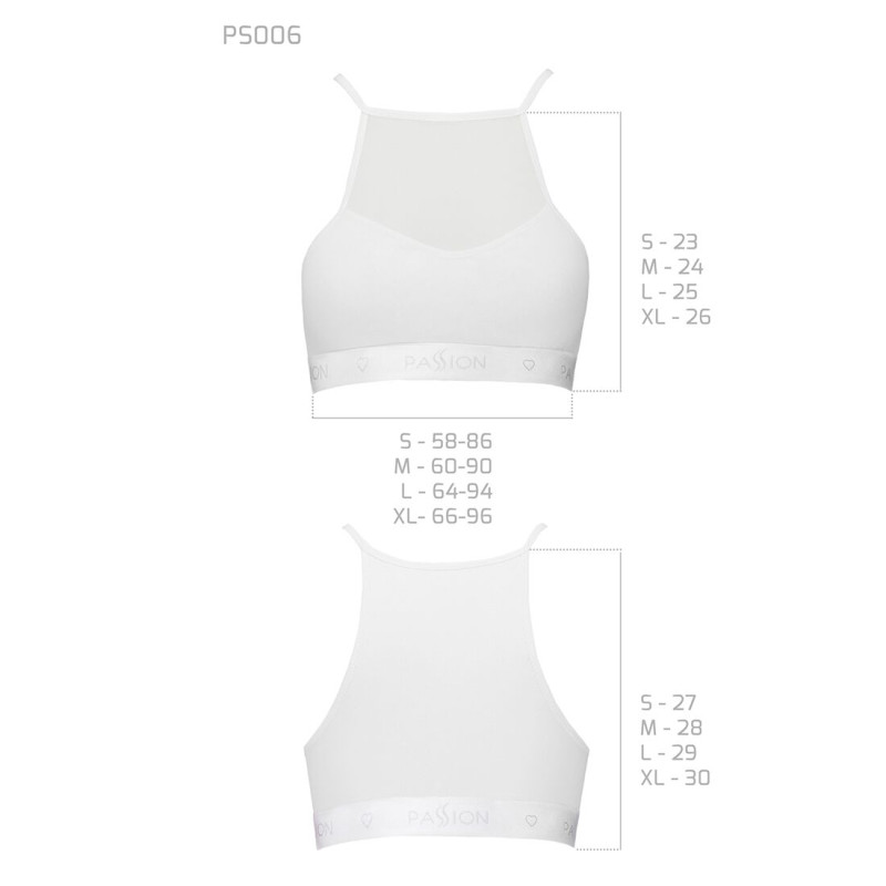 Спортивний топ з прозорою вставкою Passion PS006 TOP L, white