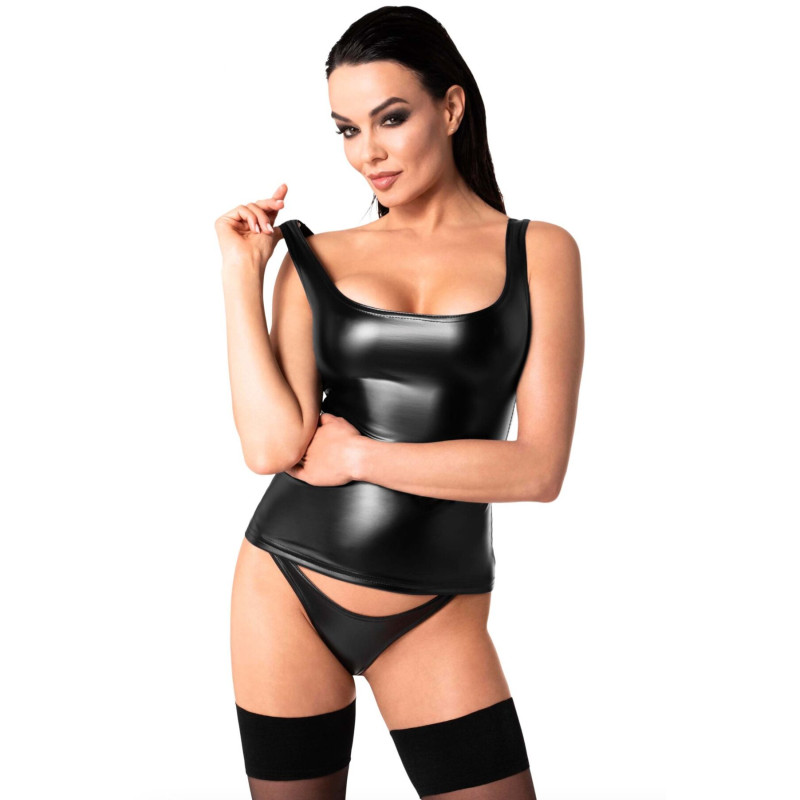 Топ Noir Handmade F346 Powerwetlook top - L