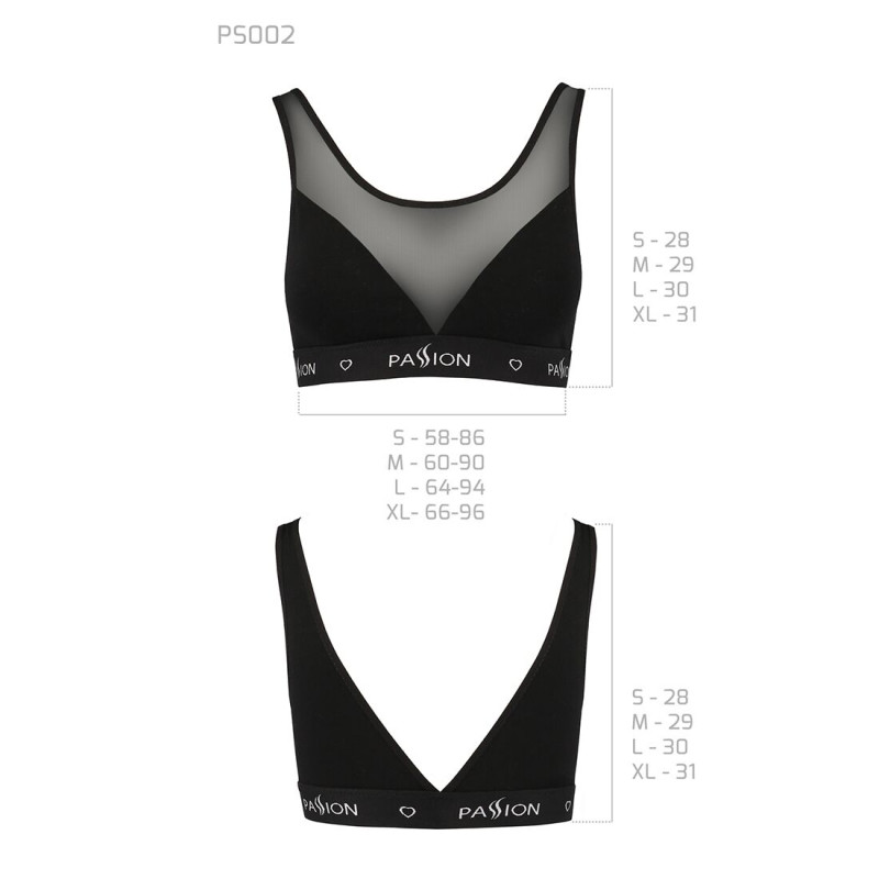 Топ с прозрачной вставкой Passion PS002 TOP M, black