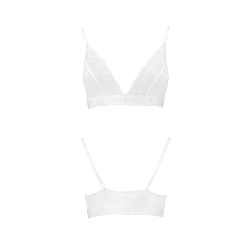 Эластичный топ с кружевом Passion PS001 TOP L, white