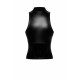 Топ Noir Handmade F324 Glam, XXL, black, халтер, на молнии, виниловые вставки, воротник-стойка