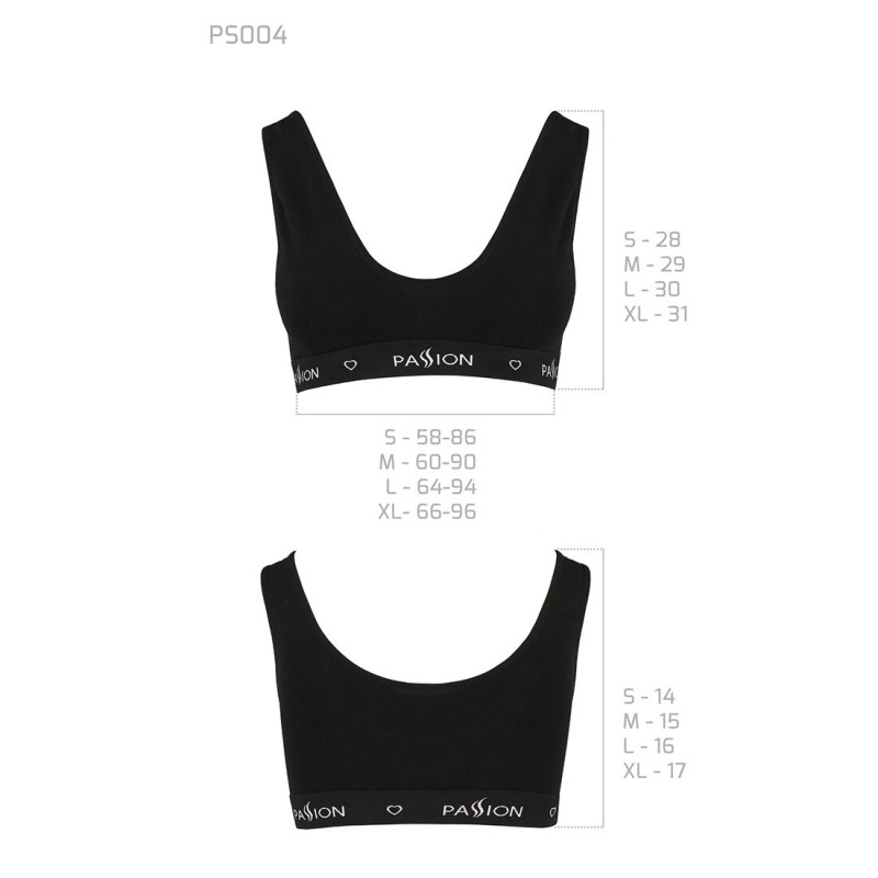 Спортивний топ з широкою резинкою Passion PS004 TOP L, black