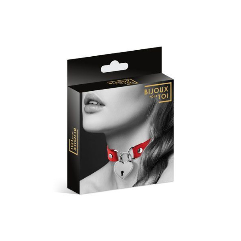 Чокер Bijoux Pour Toi HEART LOCK червоний