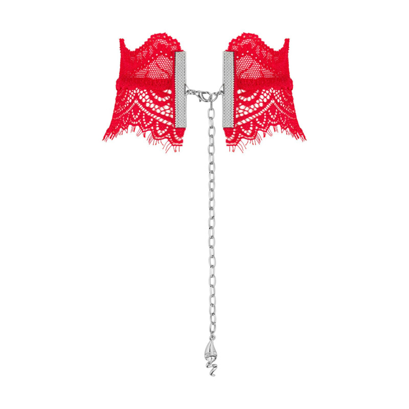 Широкий мереживний чокер Obsessive Bergamore choker, red