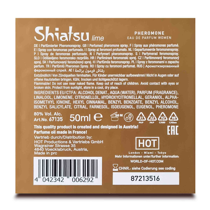 Духи з феромонами жіночі SHIATSU Pheromone Fragrance women lime 50 мл