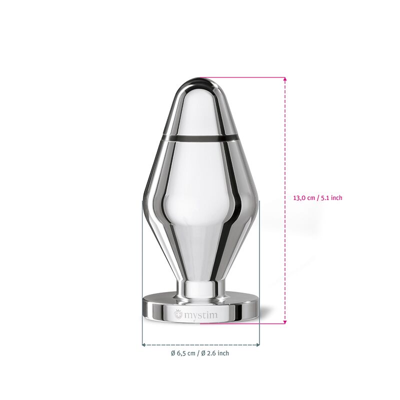 Металева анальна пробка Mystim Big John для електростимулятора, діаметр 6,5 см