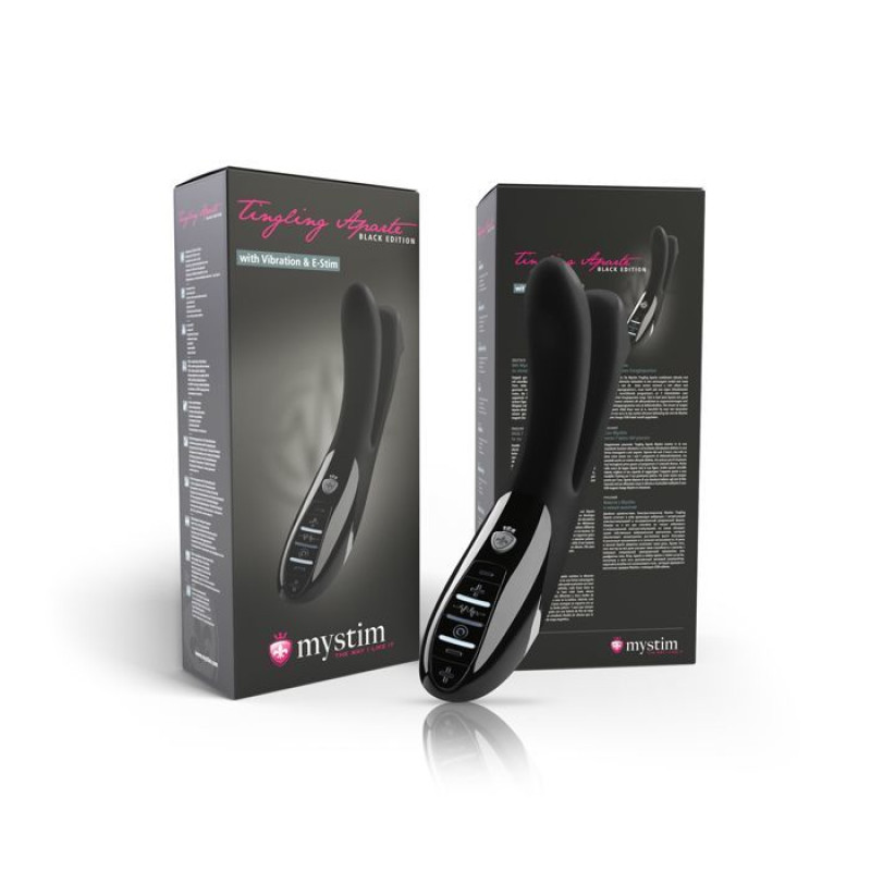 Вибратор двойной с электростимуляцией Mystim Tingling Aparte eStim Миостимулятор Черный