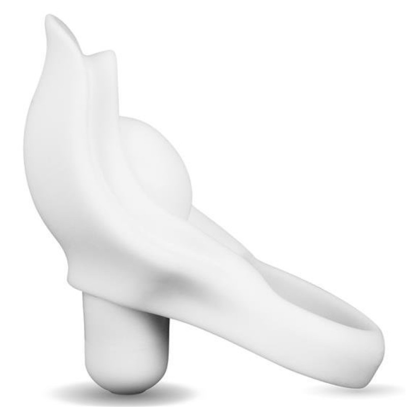 Эрекционное кольцо LoveToy Power Clit Cockring Stamina White