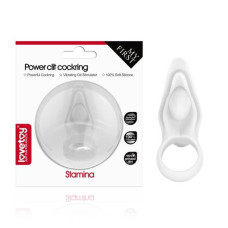 Эрекционное кольцо LoveToy Power Clit Cockring Stamina White