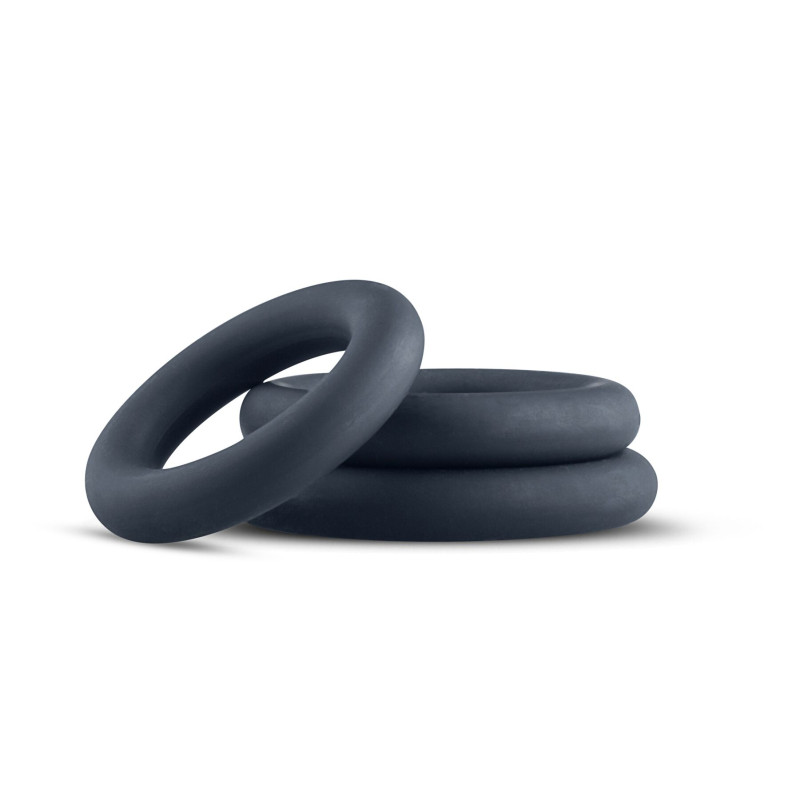Набор эрекционных колец Boners 3-Piece Cock Ring Set – Grey, 3; 3,3 и 4,4 см