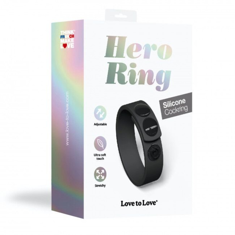 Регульоване кільце на кнопках Love To Love HERO RING Чорне