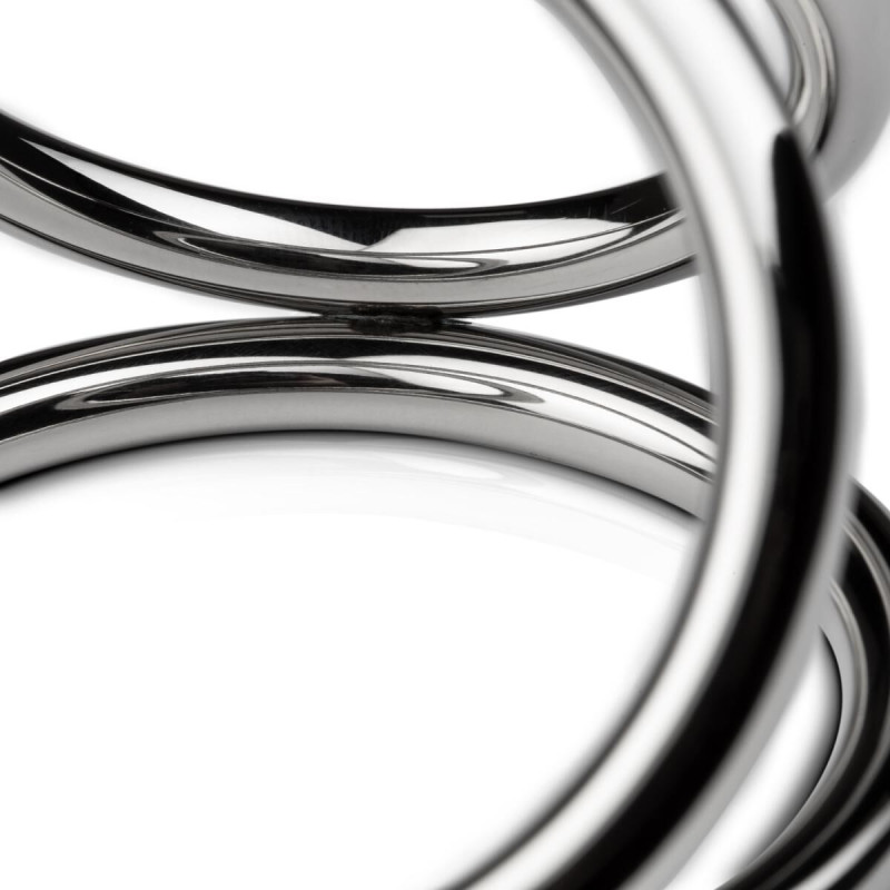 Потрійне ерекційне кільце Sinner Gear Unbendable - Triad Chamber Metal Cock and Ball Ring - Large