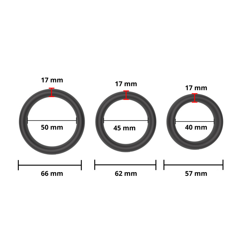 Набір ерекційних кілець Erospace Men’s Play Set Of 3 Cock Rings B9