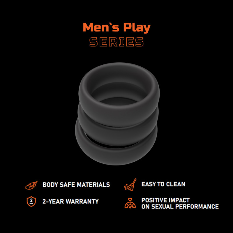 Набір ерекційних кілець Erospace Men’s Play Set Of 3 Cock Rings B9