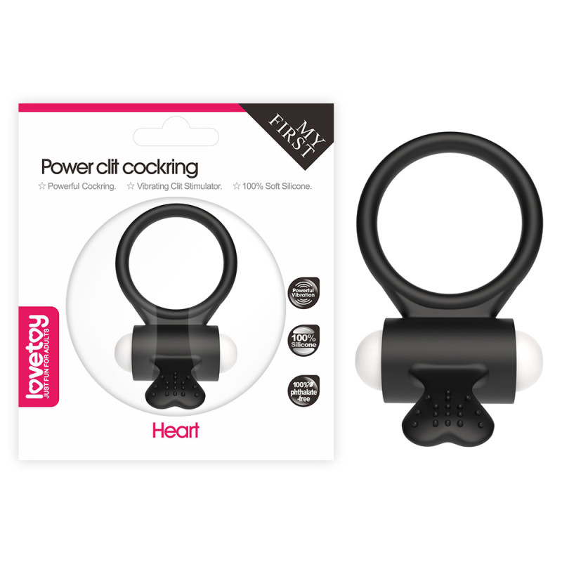 Эрекционное кольцо LoveToy Power Clit Cockring Черное