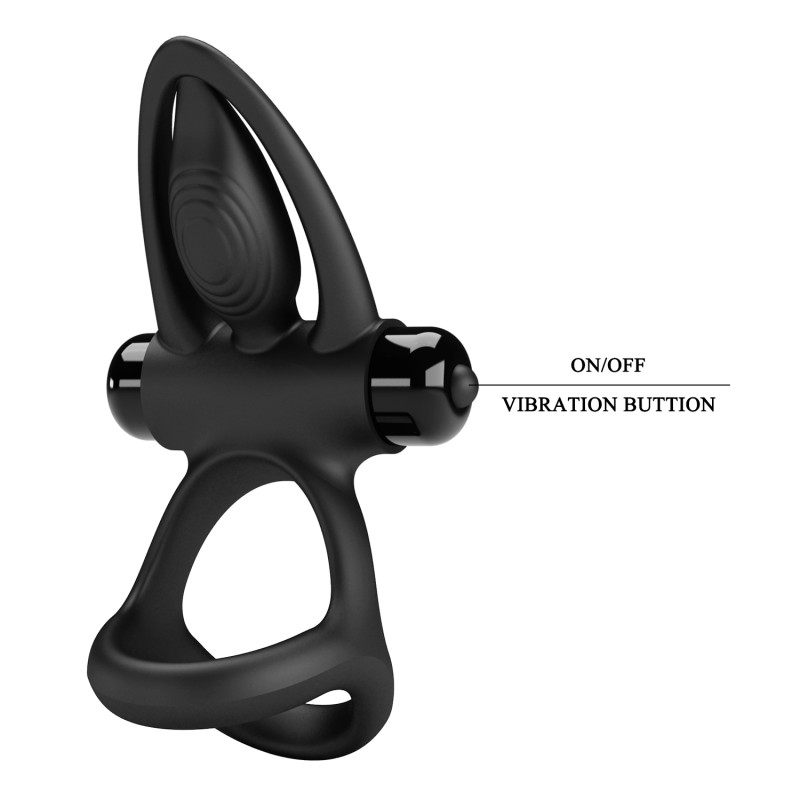 Эрекционное кольцо Pretty Love Vibration Cock Ring Black